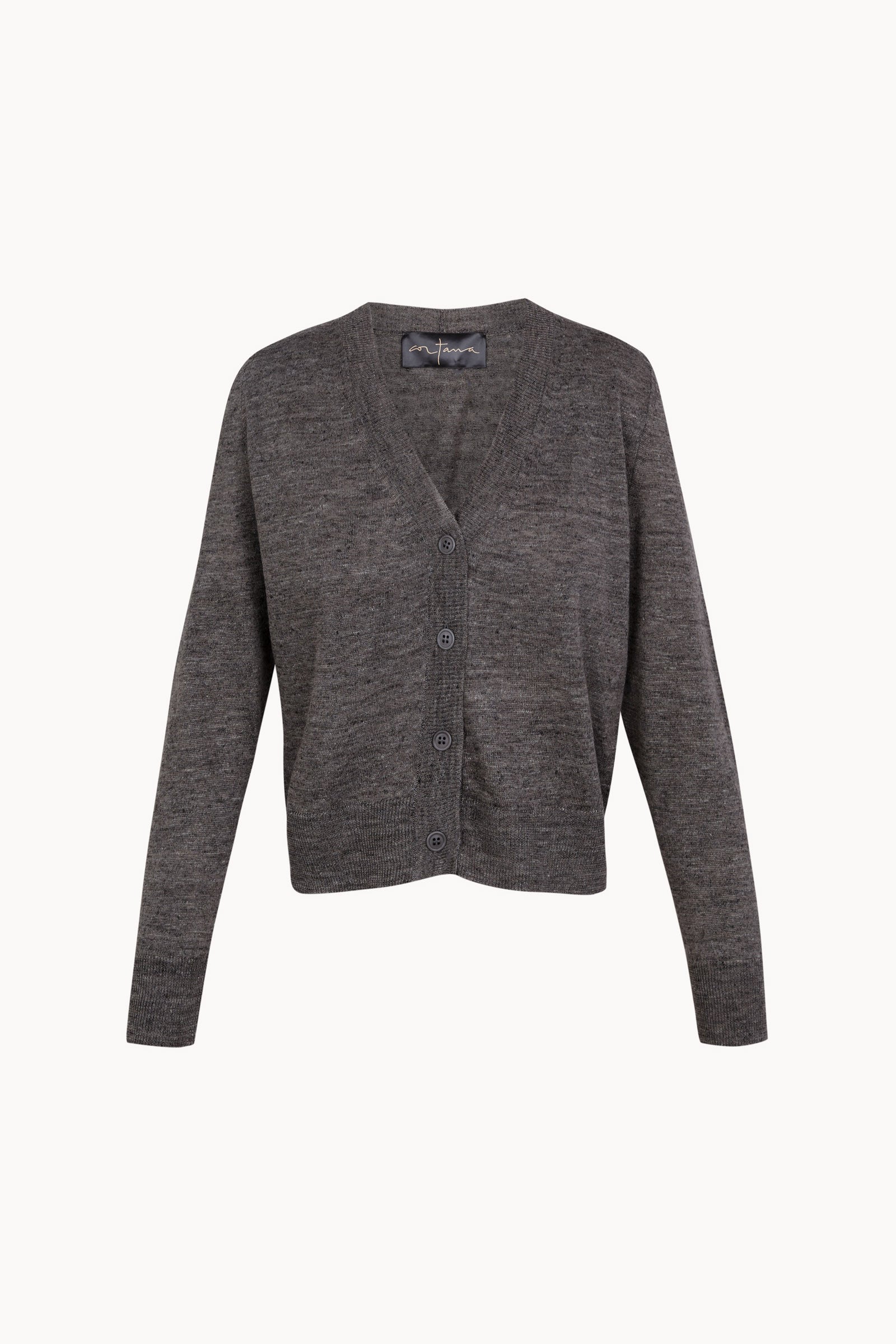 Ara, graphite melange linen and cotton cardigan