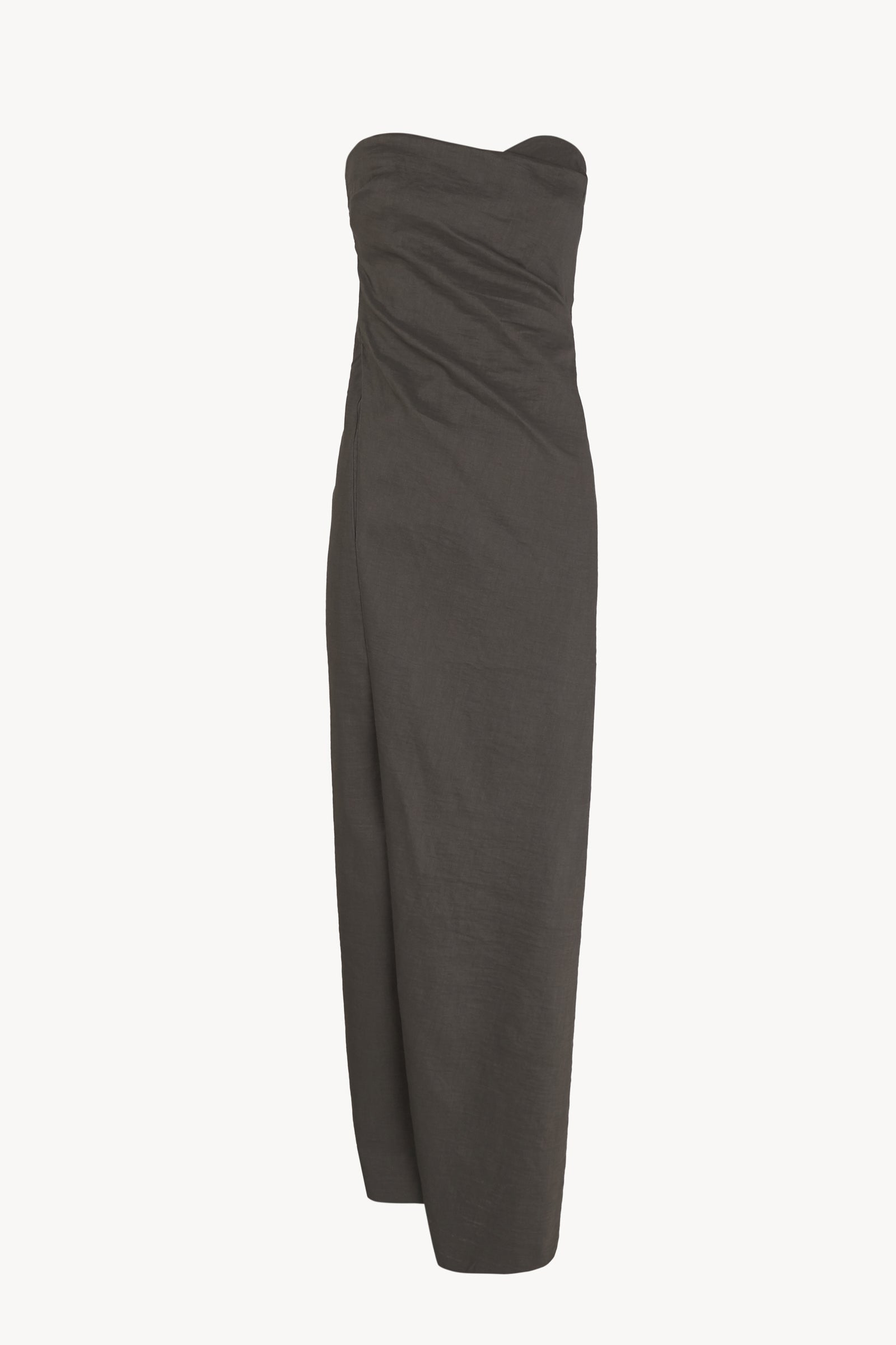 Brenna, dark grey strapless dress