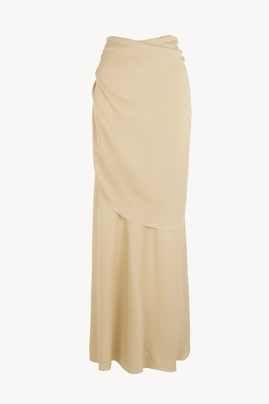 Isolde, beige asymmetric skirt