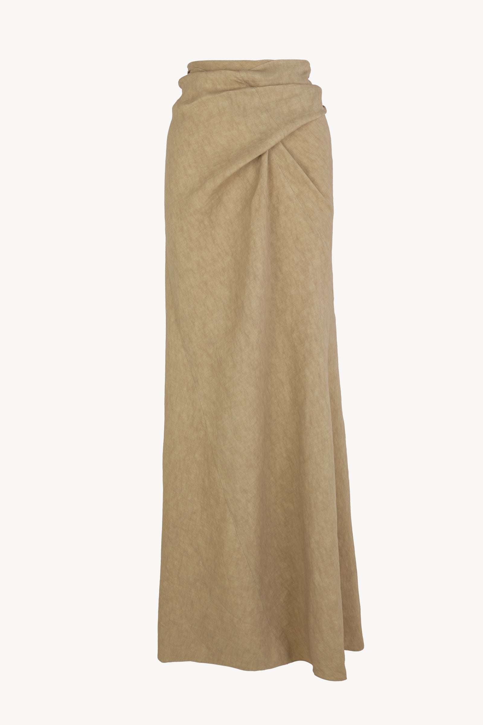 Odel, dark beige linen and cupro skirt