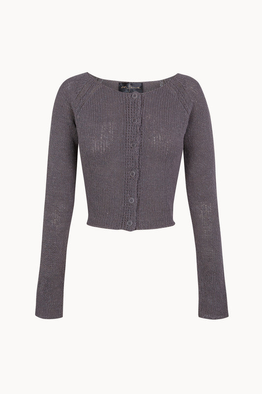 Sylva, grey mauve knit cardigan
