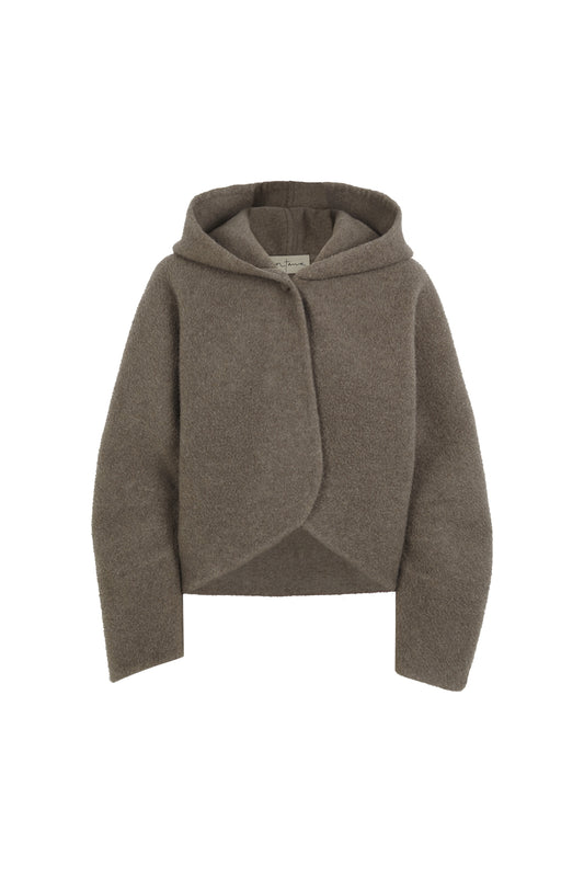 Abrazo, double-faced taupe cashmere jacket