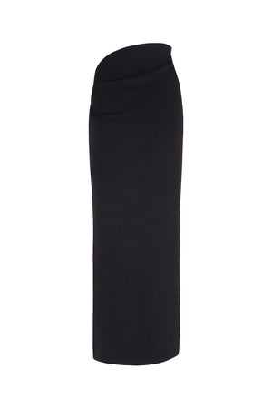 Airi, black silk knit skirt