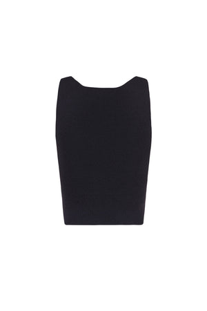 Airi, black silk knitted top