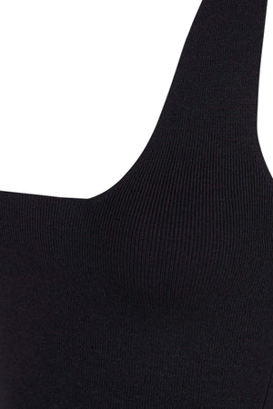 Airi, black silk knitted top