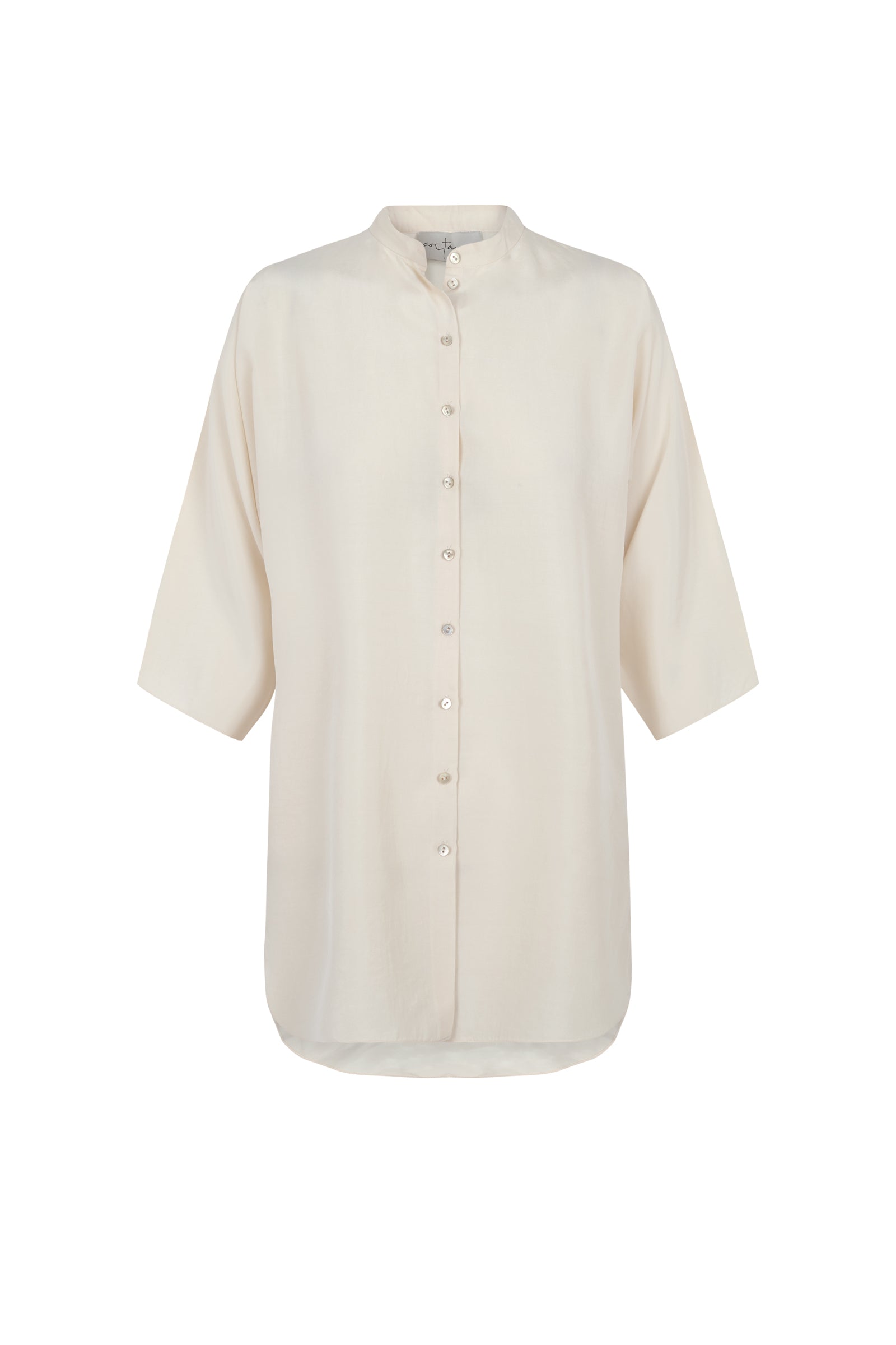 Alba, camisa en seda vainilla