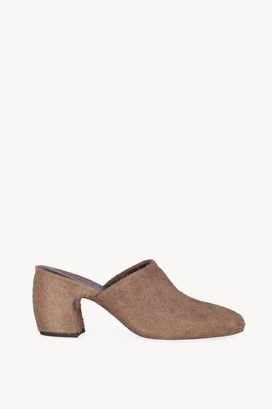 Alice, mule in brown brushed suede