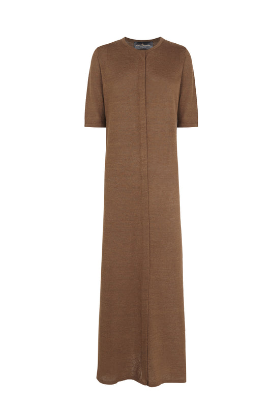 Alon, cinnamon linen and silk dress