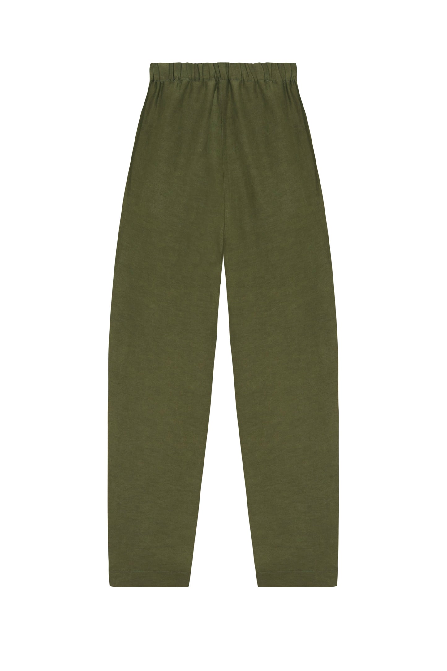 Ama, green linen and silk pants