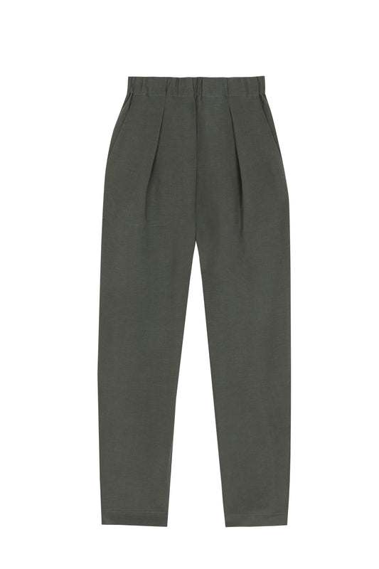 Ama, ocean green linen and silk pants
