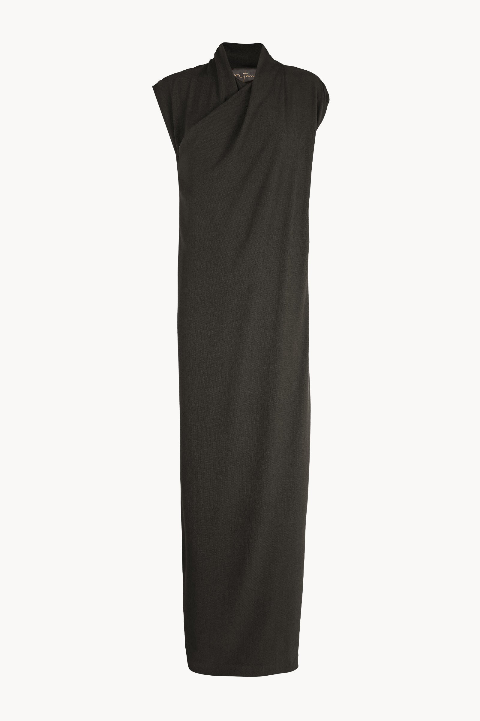 Amanita, charcoal stretch silk long dress