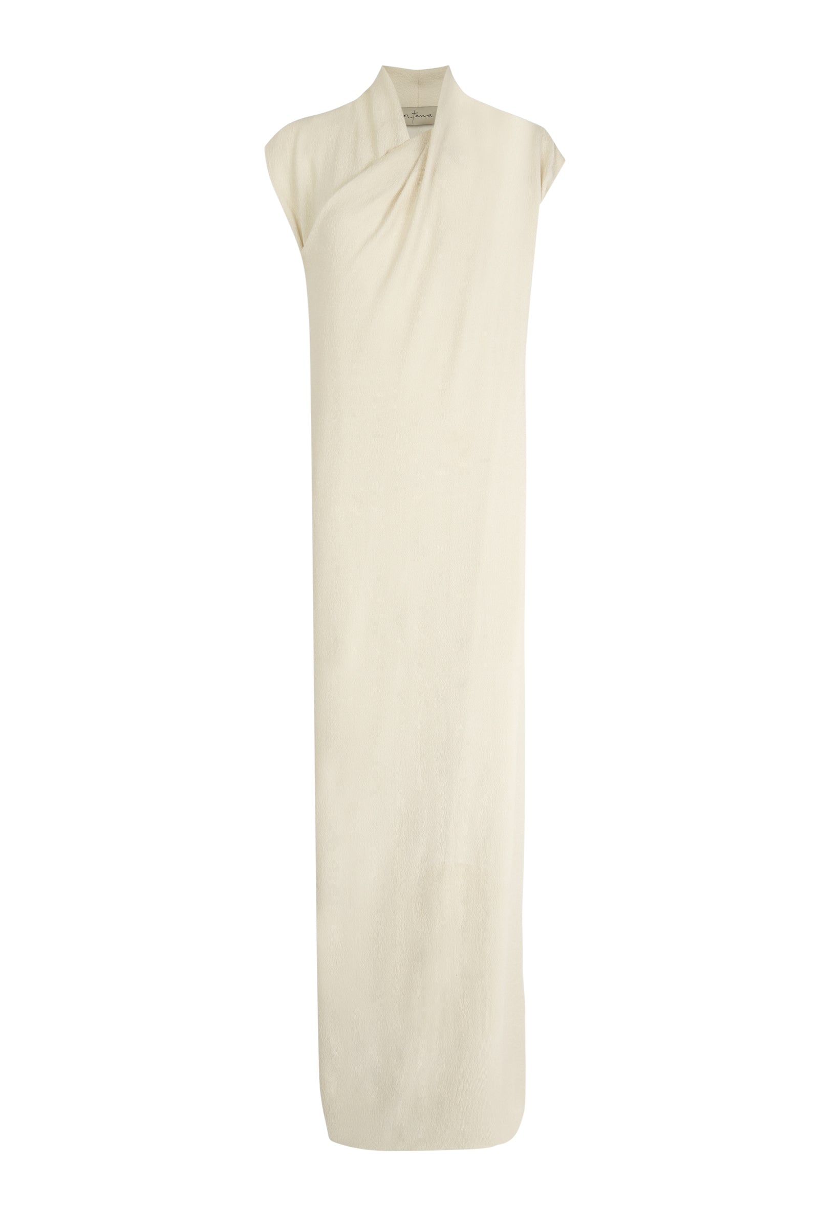 Amanita, vestido largo de seda stretch marfil
