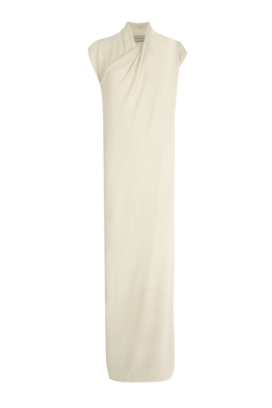 Amanita, ivory long stretch silk dress