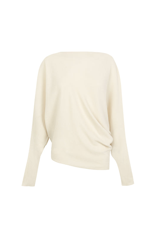 Amanita, top de seda stretch marfil