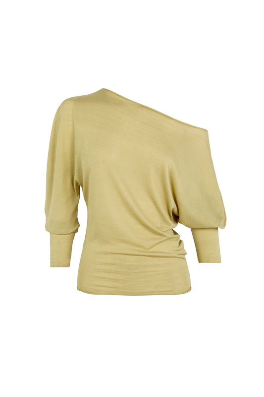 Ancora, top de punto kaki claro