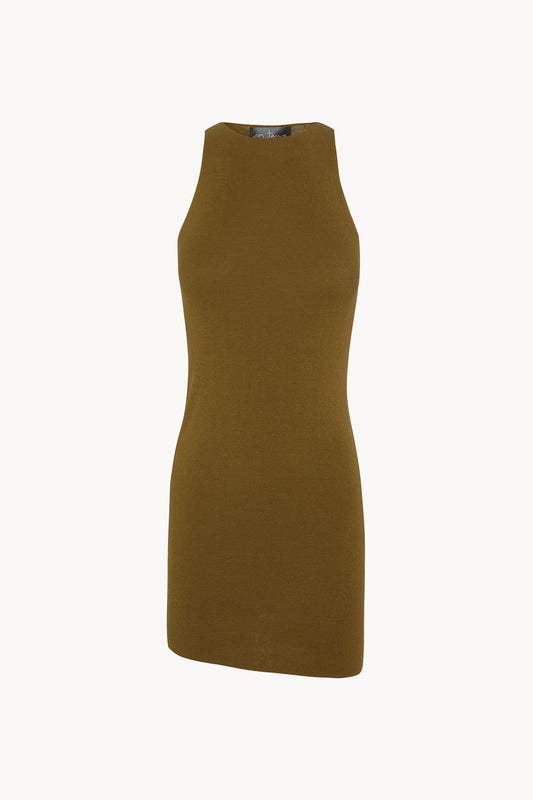 Anele, top de punto de seda y algodon verde oliva