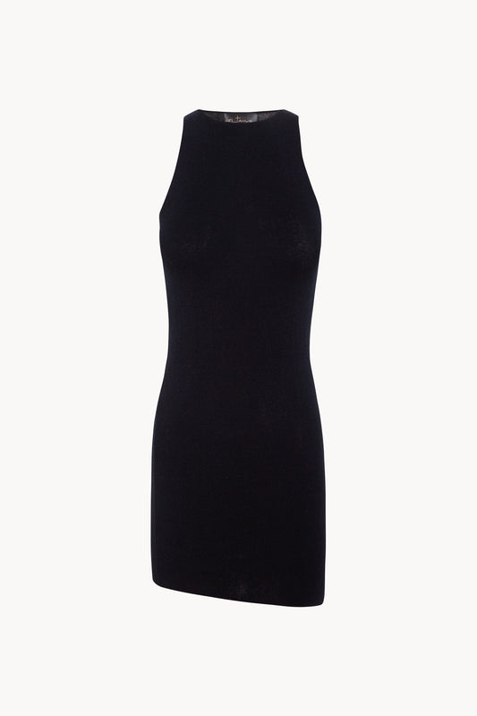 Anele, pure navy silk and cotton knit top