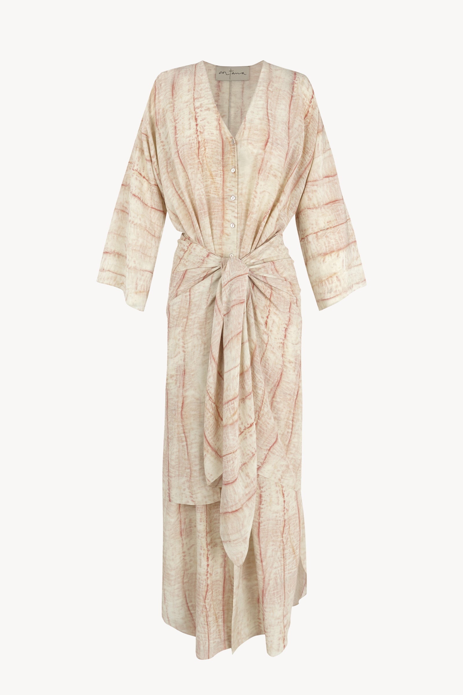 Antibes, irony print silk dress