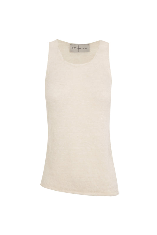 Antico, ivory hemp knit top
