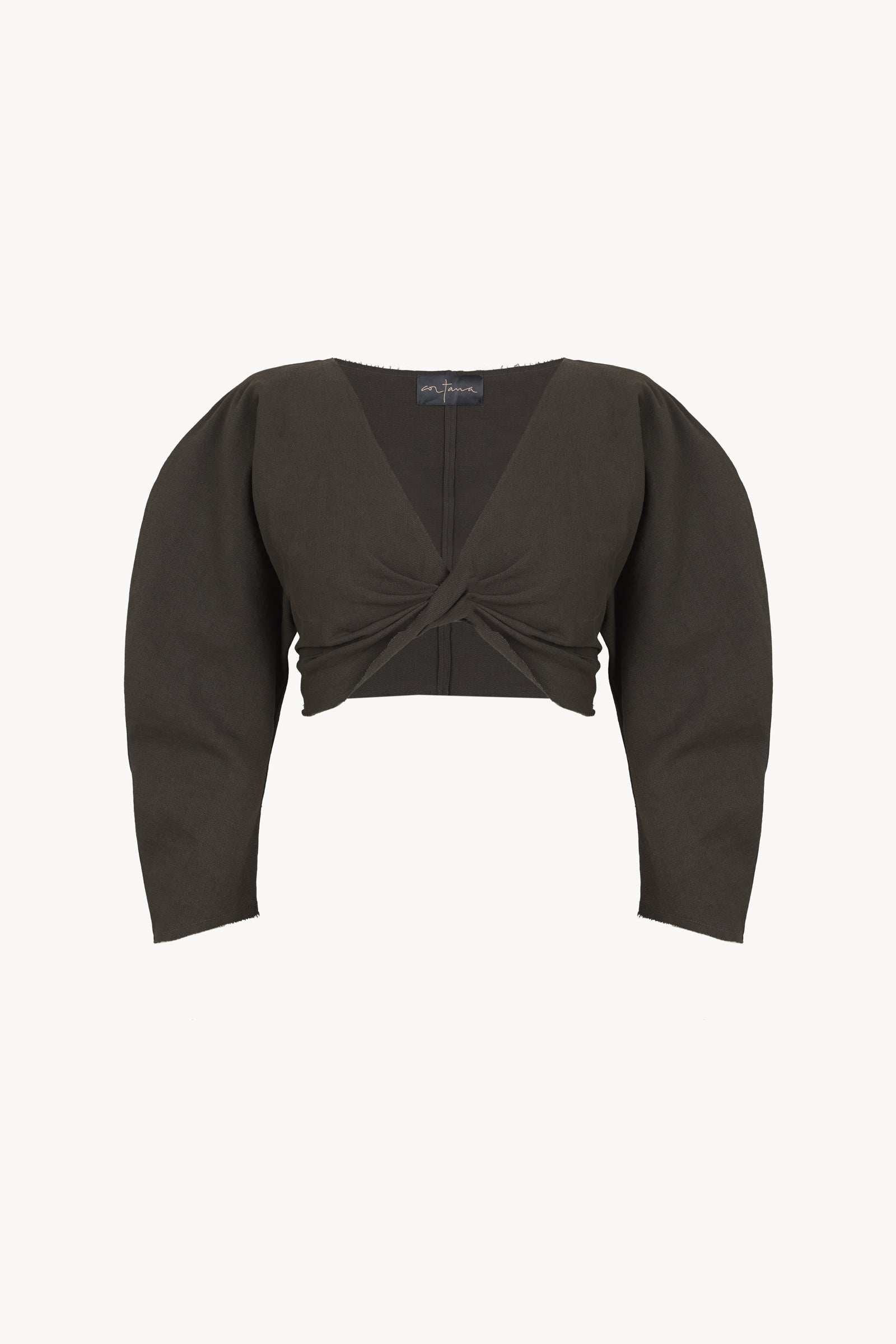 Ara, grey mocha crossed crop top
