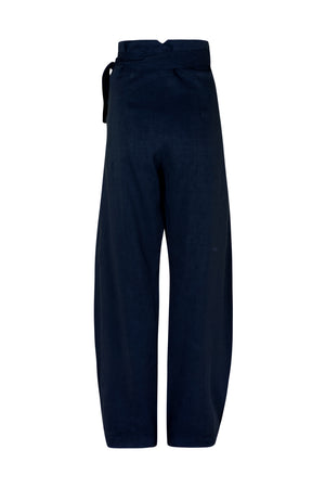 Arco, deep blue linen and cupro pants