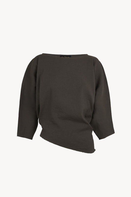 Arne, top de lino gris mocha