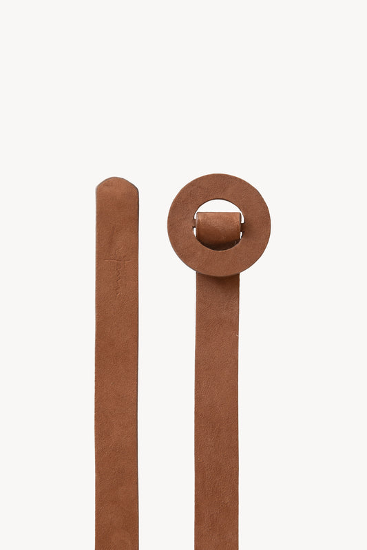 Aro S, thin belt in light brown suede