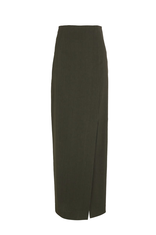 Asa, long dark green skirt