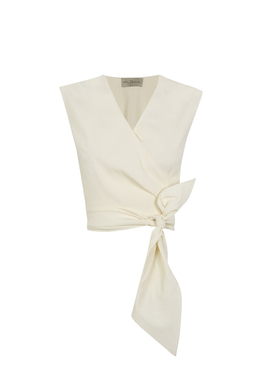 Asa, top cruzado marfil