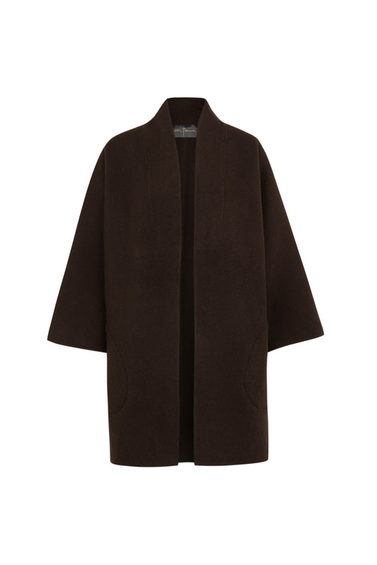 Aura, chocolate double-face coat
