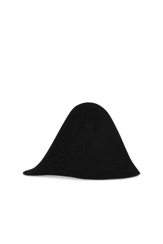 Aura, black asymmetric hat