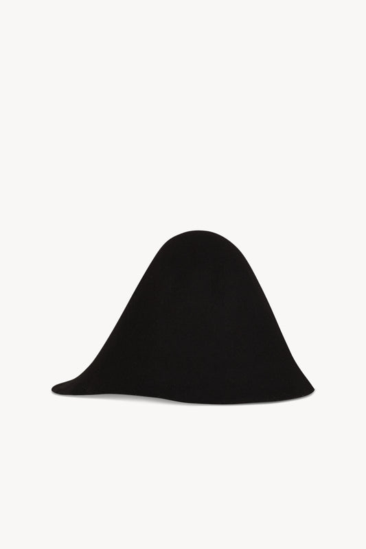 Aura, black asymmetric hat