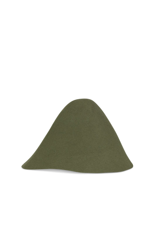 Aura, khaki asymmetric hat