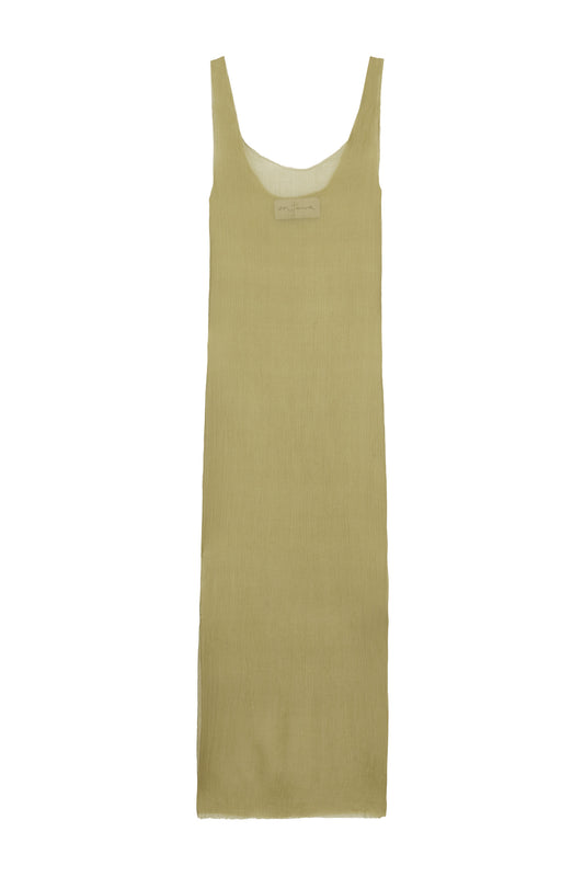 Aura, pistachio silk bambula tank top
