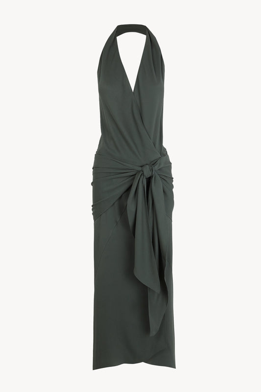 Banane, ocean green halter dress