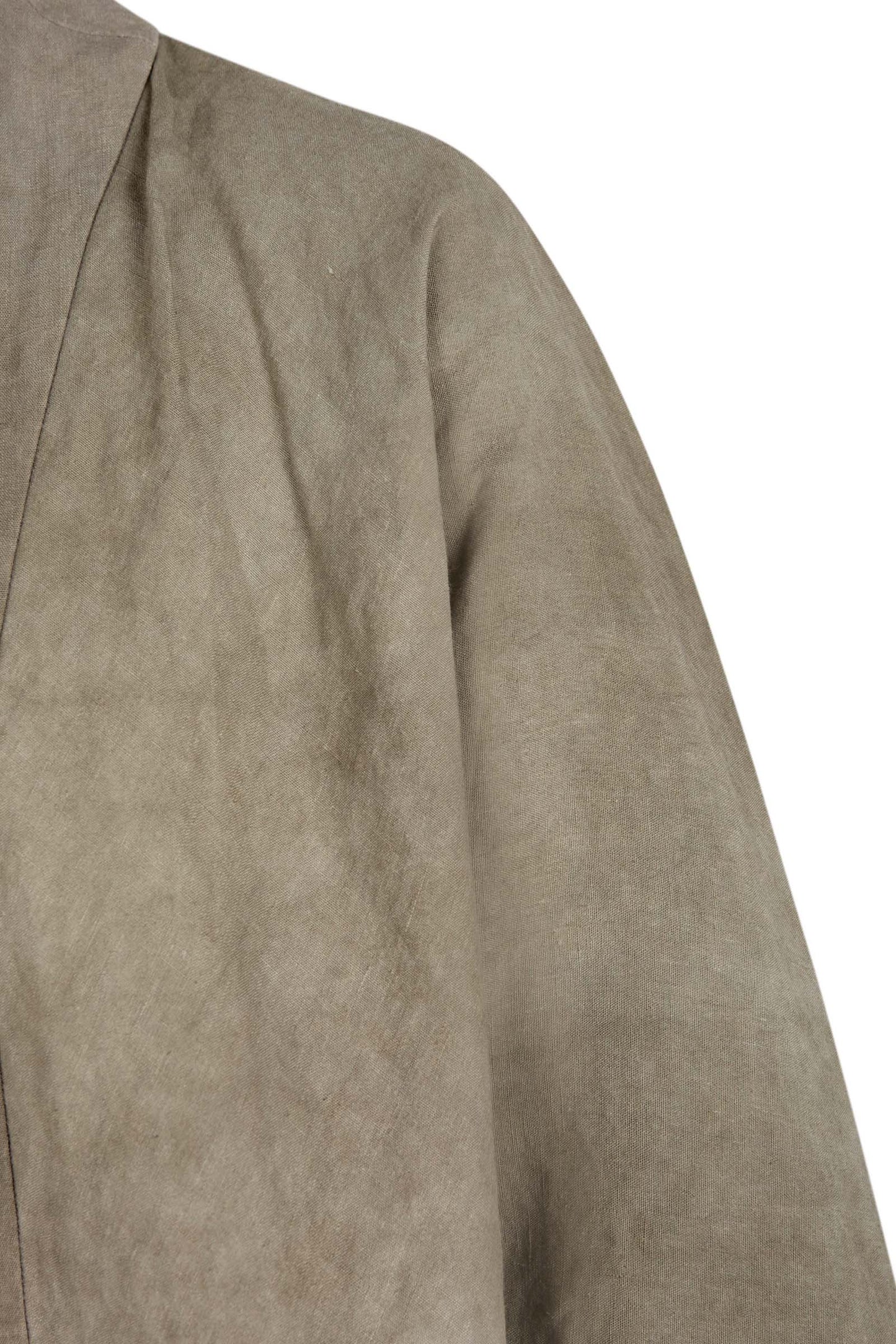 Bimba, abrigo en lino maltinto gris piedra