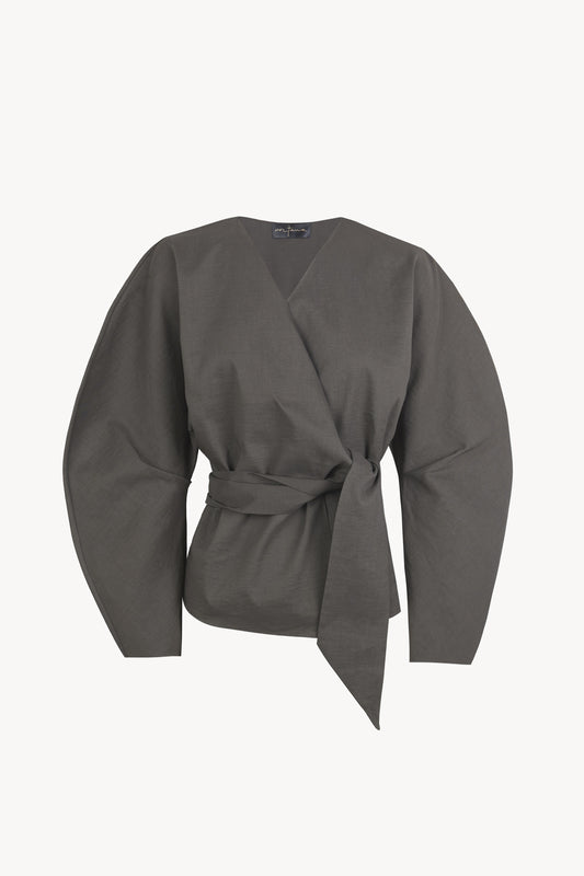 Brenna, dark grey crossed jacket