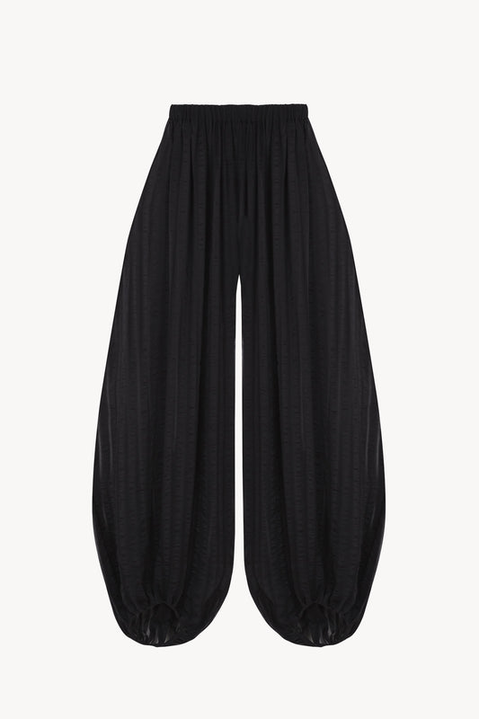 Brisa, blue nero striped silk trousers