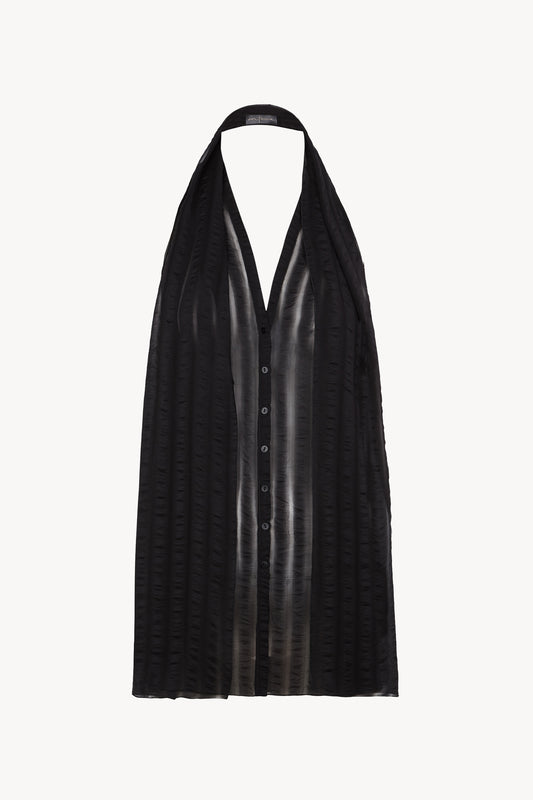 Brisa, blue nero striped silk top