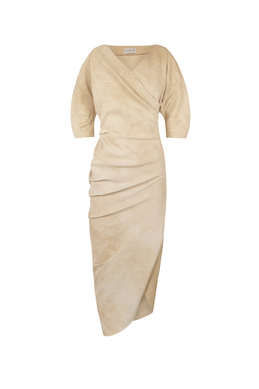 Candela, beige linen dress