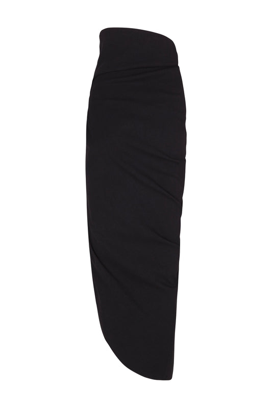 Candela, black stretch linen skirt