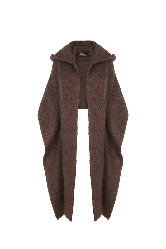 Ciel, burgundy mohair hood