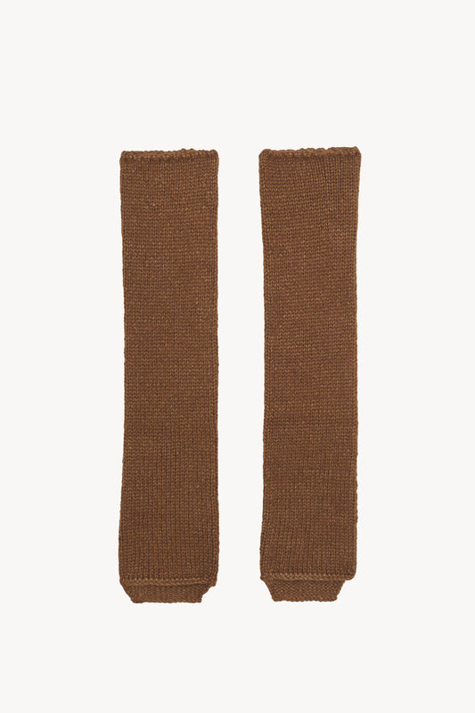 Circ, baby alpaca and silk leg warmers tobacco