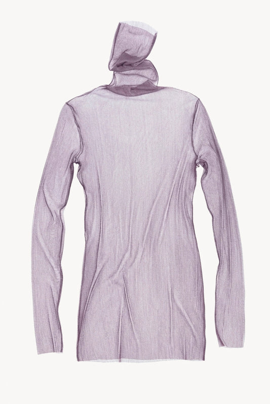 cisne, high neck silk tulle top granit l&l