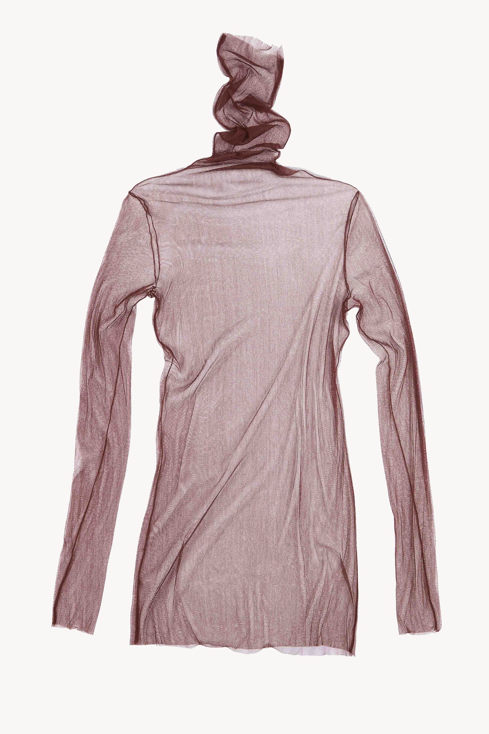 cisne, high neck silk tulle top cramberry