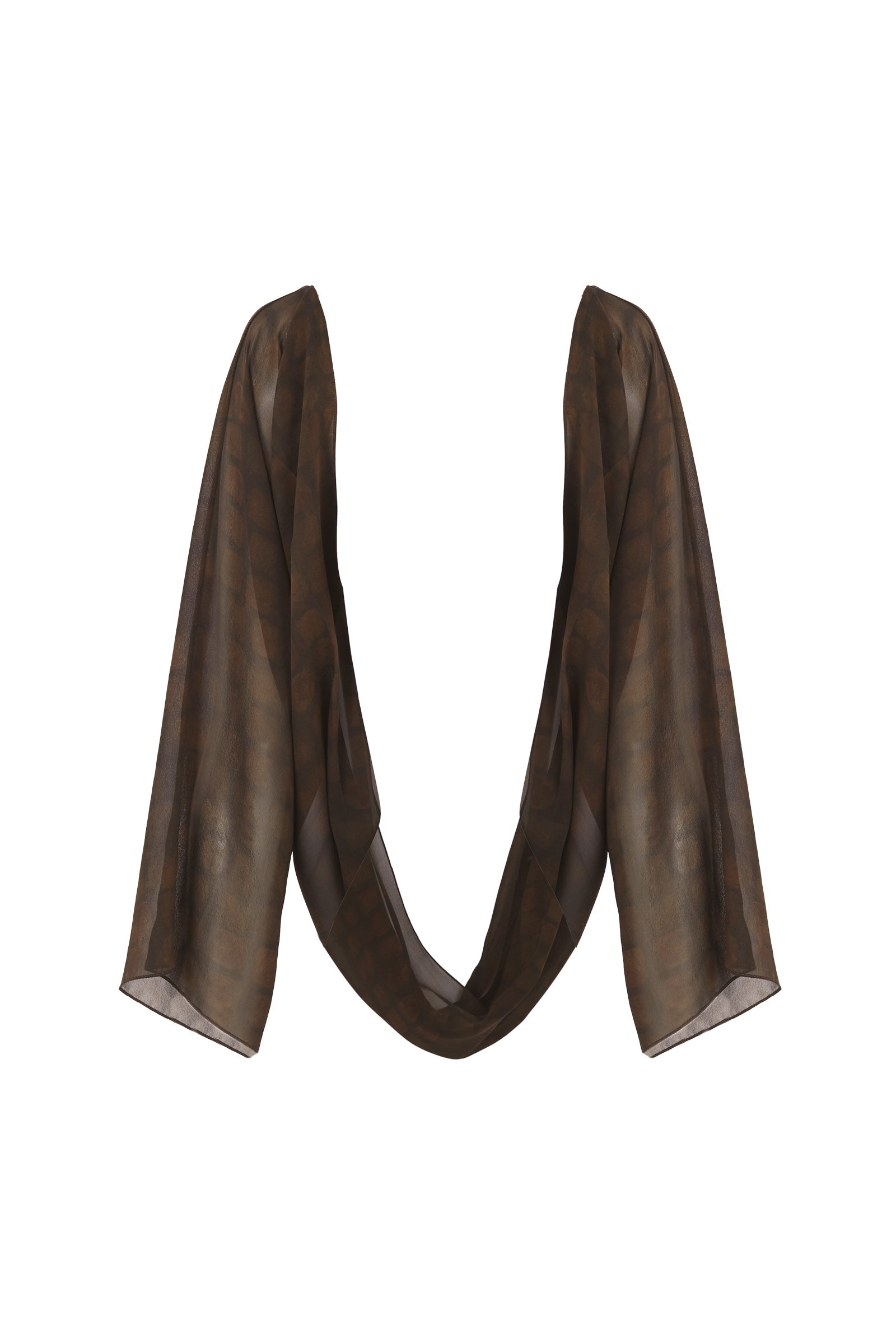 Copal, mitones en georgette de seda jord print