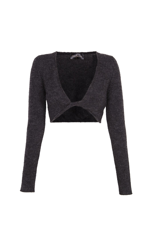 Cora, graphite alpaca, merino and silk blend top