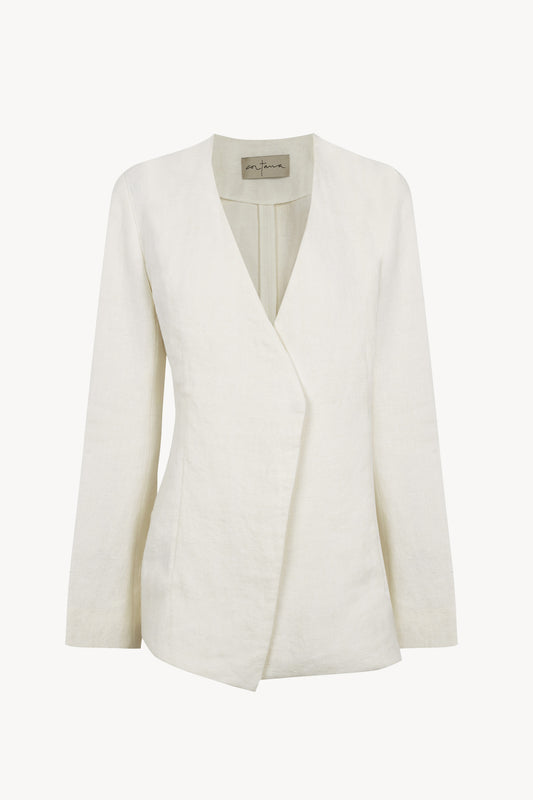 Costa, chaqueta de lino marfil