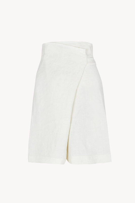 Costa, shorts de lino marfil