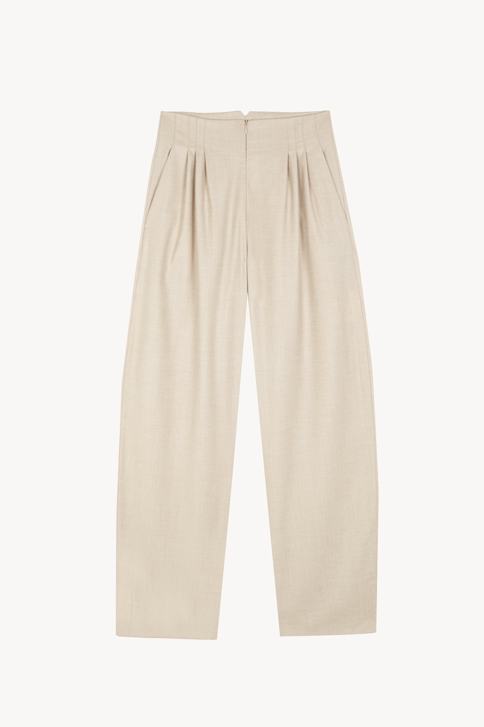 Cuento, pantalon de lana virgen beige